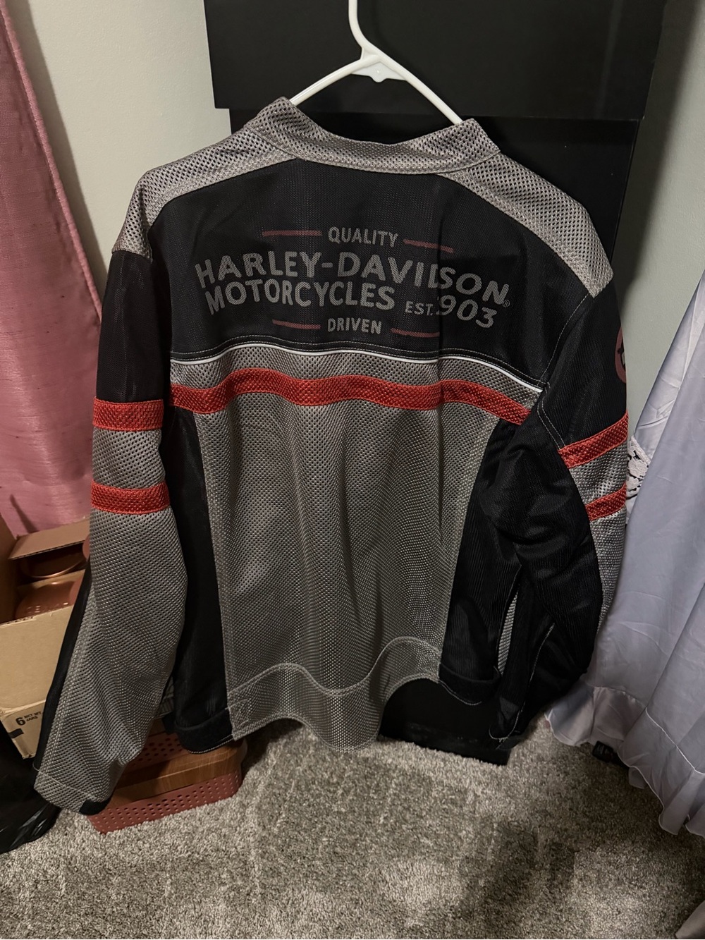 Harley-Davidson Black Gray Motorcycle Mesh Jacket